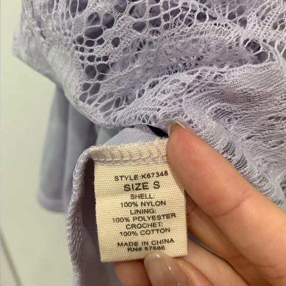 Light lavender lace detail high neck top size small
(paper + tee) - Picture 9 of 16